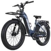 GOTRAX Alpine 26"x 4" Fat Tire E-Bike, 48V 13.5Ah Sizable Removable Battery 28mph Up to 300lbs Adult Off-Road Electric Bike, Blue