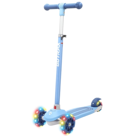 GOTRAX Bobloo 3-Wheel Light-Up Kick Scooter for Boys and Girls Ages 3~8, LED Lighted Ride on Toys for toddlers, Blue