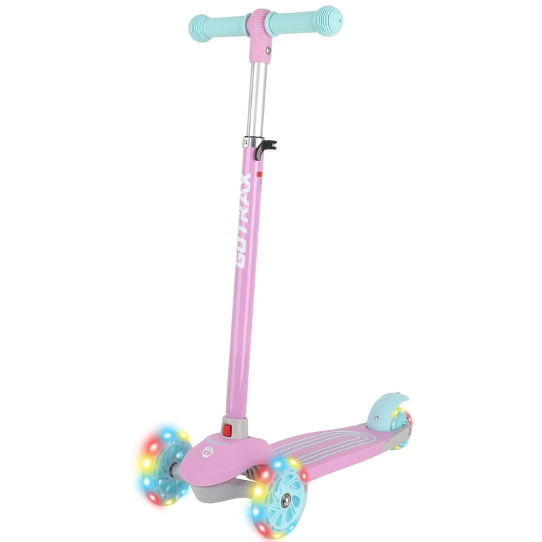 GOTRAX Bobloo 3-Wheel Light-Up Kick Scooter For Kids,Pink