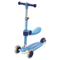 GOTRAX BoblooPro 3-Wheel Light-Up Kick Scooter For Kids, with Folding Seat, Blue