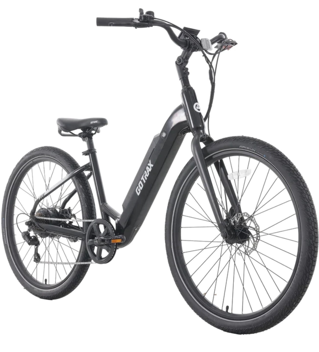 GOTRAX CTI 27.5" Adult Electric Bike, 350W/36V up 20mph Commuter Ebike for Adults, Black, Step Thru