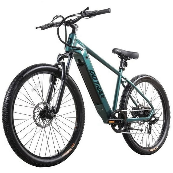 GOTRAX D1RT 27.5" Adult Electric Mountain Bike, 350W 36V 10.4Ah Shimano 7 Speed 20mph Up to 300lb E-Bike,Green