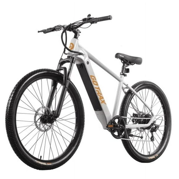 GOTRAX D1RT 27.5" Adult Electric Mountain Bike, 350W 36V 10.4Ah Shimano 7 Speed 20mph Up to 300lb E-Bike,Grey