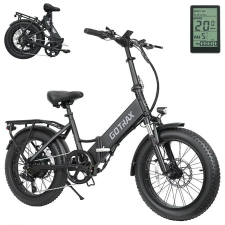GoTrax - F2 Foldable eBike w/ 40 mile Max Operating Range and 20 MPH Max Speed - Black
