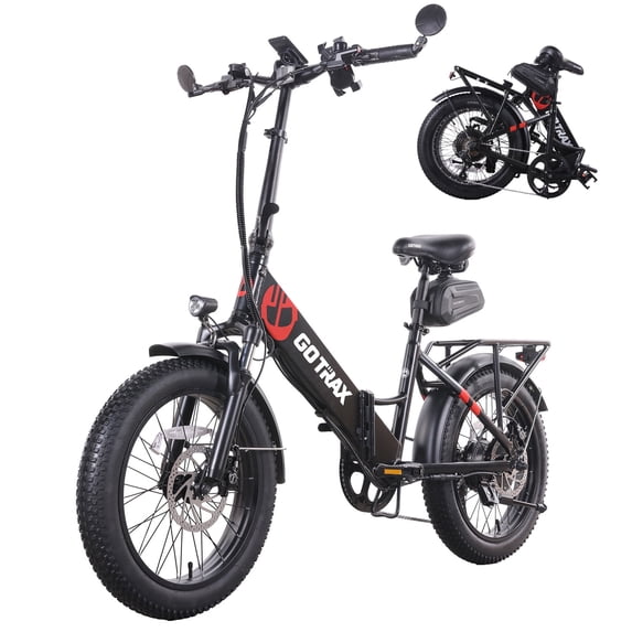 GOTRAX F2V2 Folding 20" Electric Bike for Adults, 7-Speed, 20 mph&50 Mile, 300 lb Max Load, Black