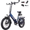 thumbnail image 1 of F2V2 Adult Electric Commuter and Folding Bikes, 500W 48V/50 Mile/20Mph/20"*3 Fat Tire Electric Bike for Adult,Blue, 1 of 10