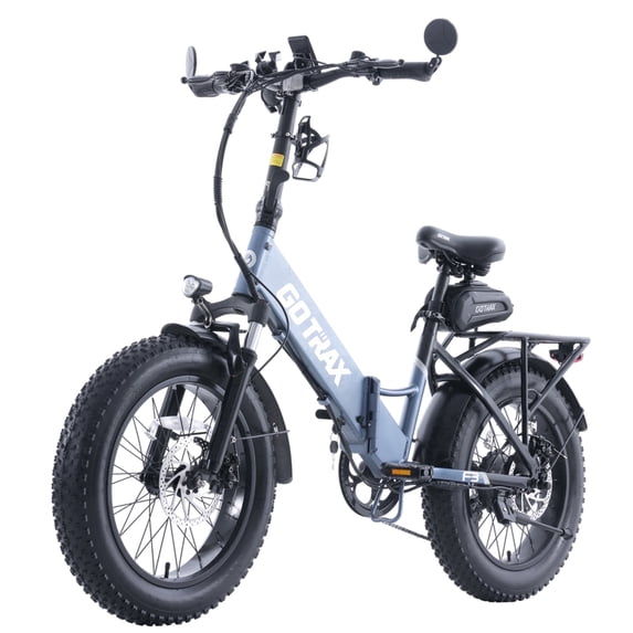 GOTRAX F3 48V 14ah Folding Adult E-Bike, up to 60 Miles, 20"x3"Fat Tire, LCD Display, Navy Blue