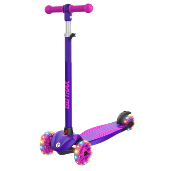 GOTRAX KS1 Kids Kick Scooter, ABEC-7, LED Light, 3 Adjustable Handlebars, 2~8 Years, Max Load 100 lbs, Purple