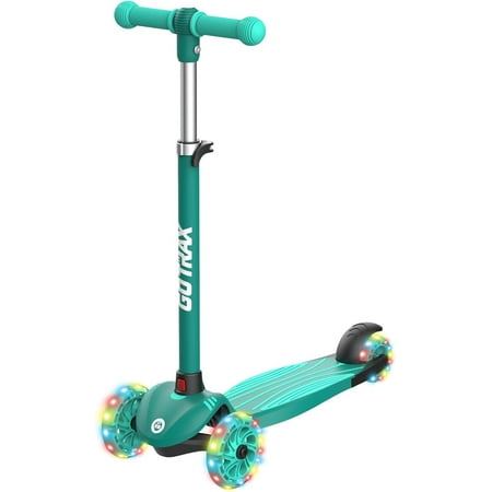 GOTRAX KS1 Kids Kick Scooter, Toddler Scooter 3 Wheel with LED Lighted, 3 Adjustable Handlebars, Suitable for Boys and Girls Ages 2~8 Children and Max Load 100 lbs,Green