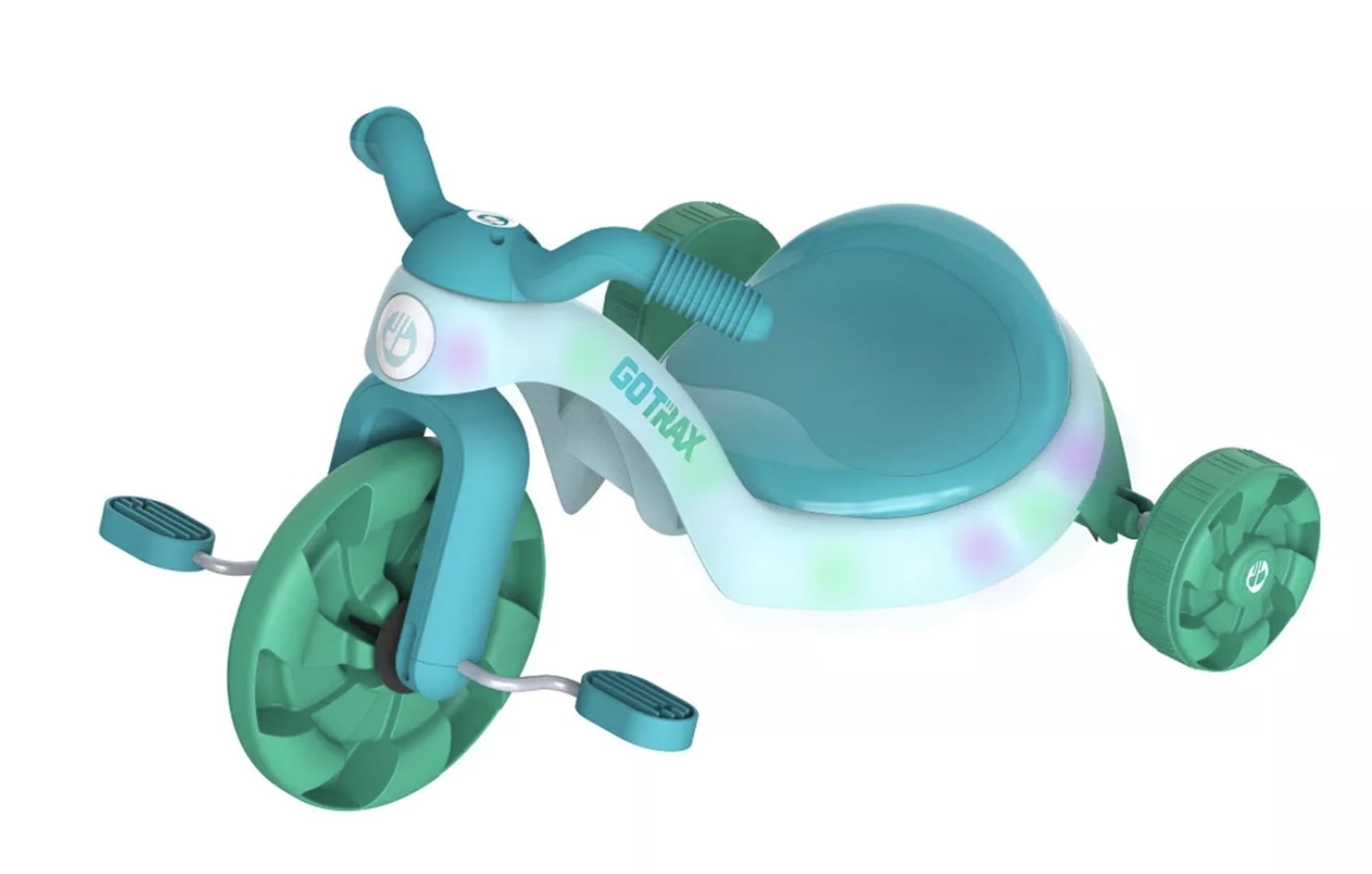 GOTRAX Light-Up 12" Child Tricycle in Teal Blue Spark Fun & Adventure for Ages 3+