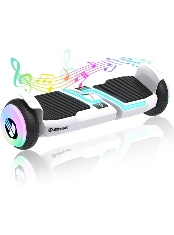 GOTRAX MARS Hoverboard for kids Adults, 6.5" Wheels & Music Speaker, 6.2mph by Dual 200W Motor LED Display Hoverboard for ages 6 Years+, White