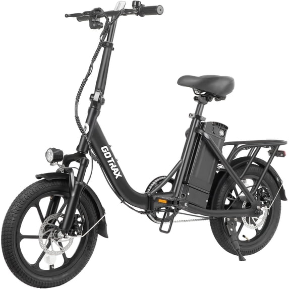 GOTRAX NEPHELE 16" Folding Electric Bike for Adults, 350W/36V/ 15.5Mph & 25Mile Commuting Adult E-bike, Black