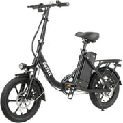 GOTRAX NEPHELE 16" Electric Bike for Adults, 350W/36V/ 15.5Mph & 25Mile Commuting Folding Adult E-bike, Black