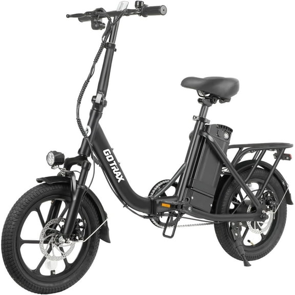 GOTRAX NEPHELE 16" Electric Bike for Adults, 350W/36V/ 15.5Mph & 25Mile Commuting Folding Adult E-bike, Black