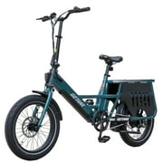 GOTRAX Porter Electric Cargo Bike, 20" x 3" Tires 500W 48V 20mph Up to 330lbs Adult Electric Cargo Bike,Green