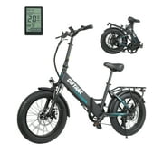 GOTRAX R2 20" x 3" Folding Adult Electric Bike with 20Mph 500W Strong Power Motors LCD-Display/with Rear Rack,Black New