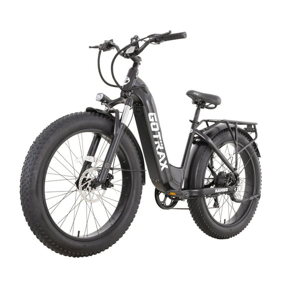 GOTRAX Rambo 500W Fat Tire Electric Bike for Adults,25-Mile Range, 4" off-road Tires, 7-Speed, LED Headlight