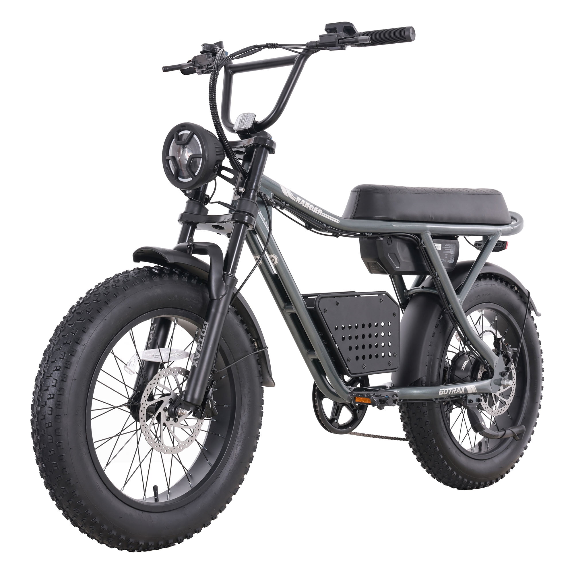 GOTRAX Ranger Electric Bike for Adults,20x4" All-Terrain Fat Tires,50-Mile Range, Hydraulic Brakes,Moto-Style eBike