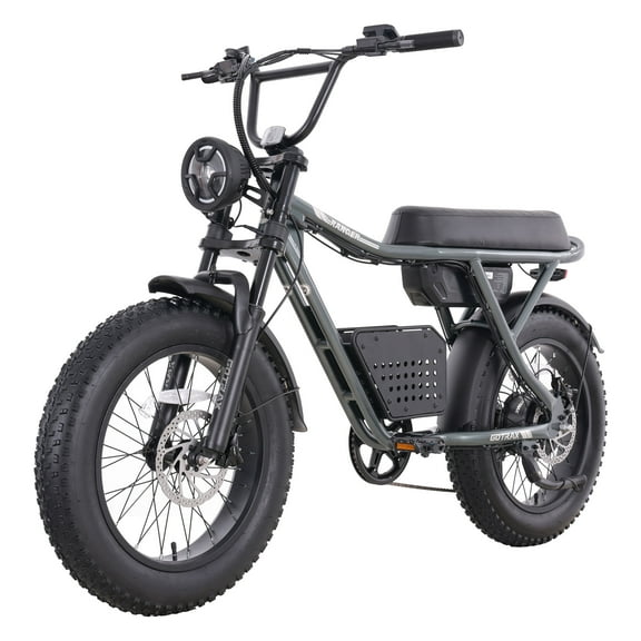 GOTRAX Ranger Electric Bike for Adults,20x4" All-Terrain Fat Tires,50-Mile Range, Hydraulic Brakes,Moto-Style eBike
