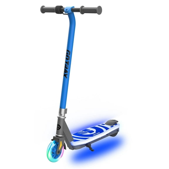 GOTRAX Scout light-up kids’ electric scooter for ages 4–7, 80w motor, 6 mph, colorful led front wheel & deck, lightweight,Blue
