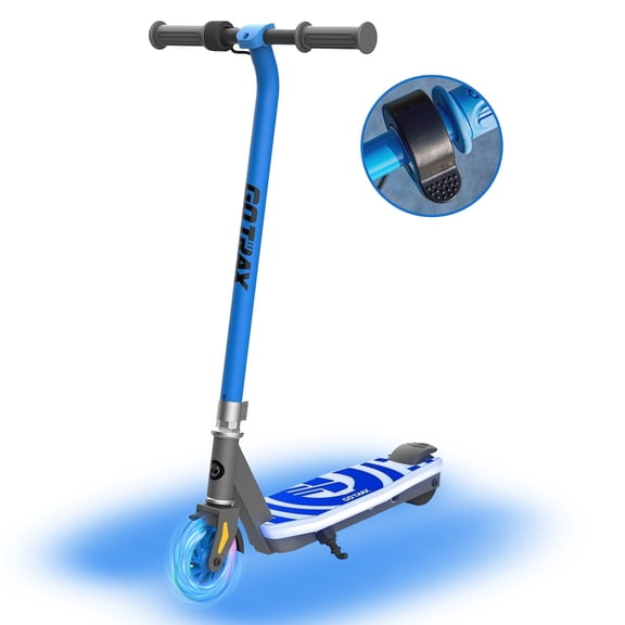 GOTRAX Scout light-up kids’ electric scooter for ages 4–7, 80w motor, 6 mph, colorful led front wheel & deck, lightweight,Blue