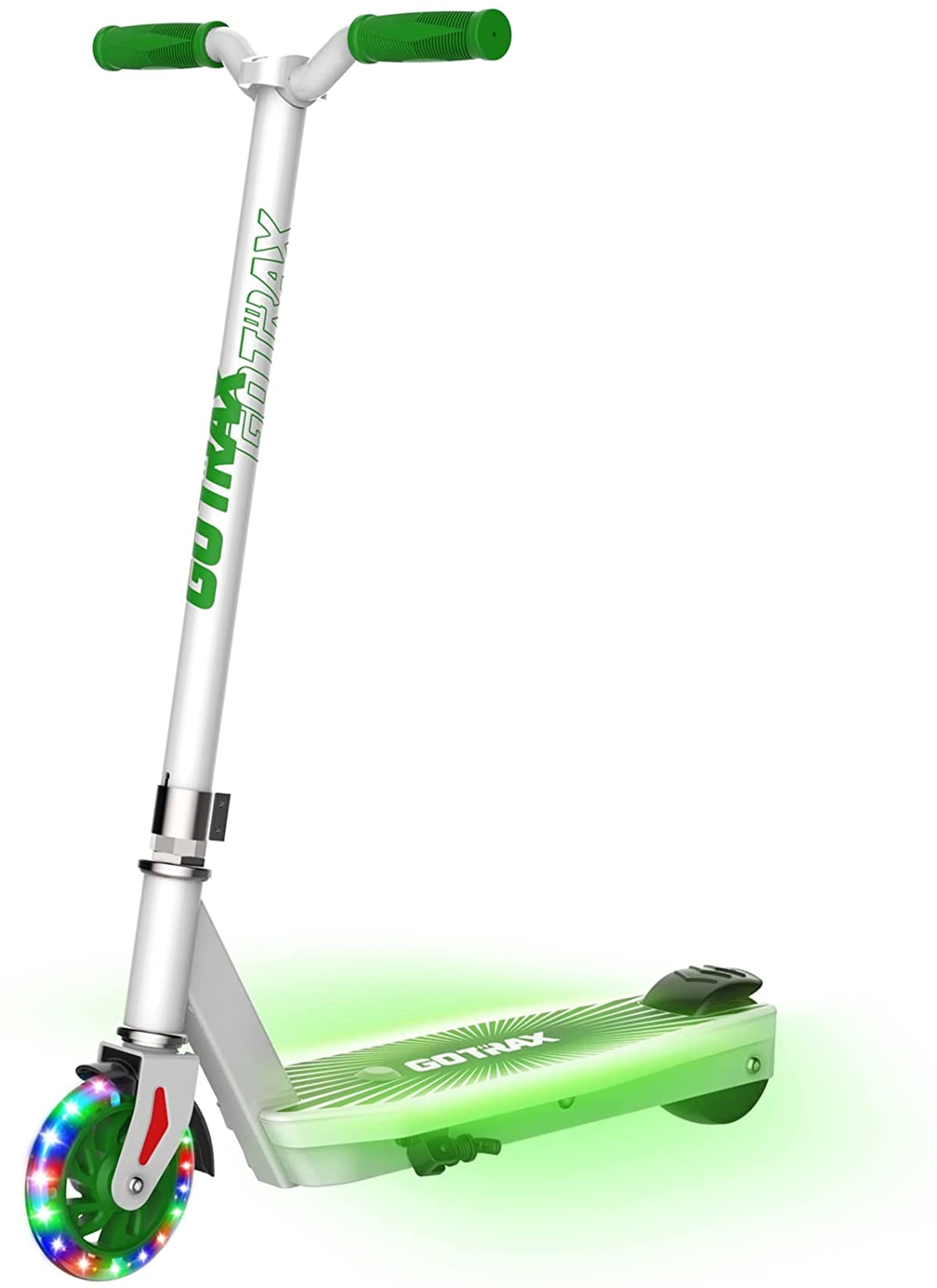 GOTRAX SCOUT Kids Electric Scooter for Ages 4-7, 5" Flash Wheel Foldable Kick Scooter Unisex,Green