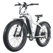 GOTRAX Tundra Electric Bike for Adults, 750W 48V 26" x 4" Fat Tire Adult Dirt Electric Bicycle, 20MPH All Terrain Electric Mountain Bike, Step over, Silver