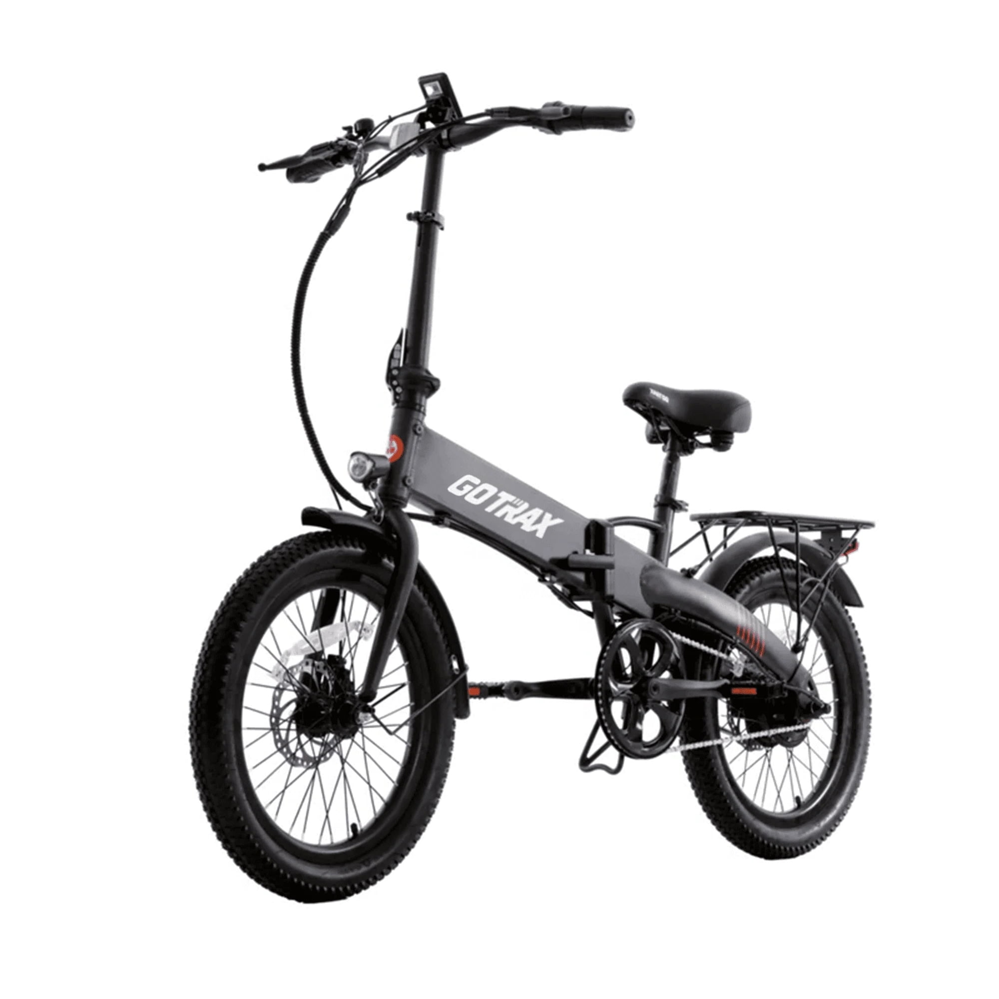 GOTRAX Z4 Lite Portable Folding Power Assisted Bicycle with 350W Motor 48V Battery 20 x 2.6 Wide Tires Black