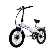 GOTRAX Z4 Lite Portable Folding Power-Assisted Bicycle with 350W Motor 48V Battery 20 x 2.6" Wide Tires, White