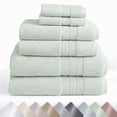 thumbnail image 1 of GOTS Certified, 100% Organic Cotton Bathroom Towel Set of 6, Made in Turkey - 2 Bath Towels, 2 Hand Towels & 2 Washcloths, Soft & Quick-Dry - Soft Sage, 1 of 8