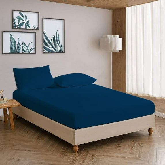 GOTS Certified Organic Cotton Wrinkle Resistant 300TC Fitted Sheet Extra Deep Pockets