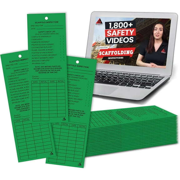 GOTSAFETY Tear-Proof Scaffold Inspection Tags, [Pack of 25] 3 x 9 inch Performance Never Tear, OSHA Compliant, Waterproof, Extreme Durability, Weatherproof Safety Inspection Tags