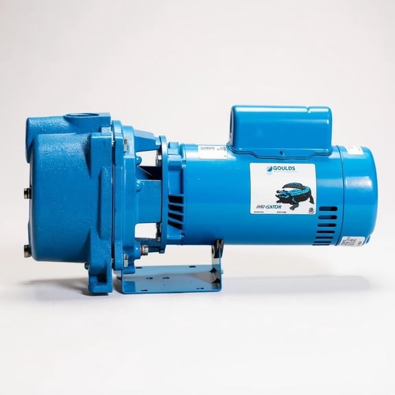 GOULDS GT15 IRRI-Gator Self-Priming Centrifugal Pump, 1.5 HP, 120/240V, 1-Phase, 63 GPM, 122 ft Max Head, 1-1/2 in NPT Ports, Cast Iron, Model GT15