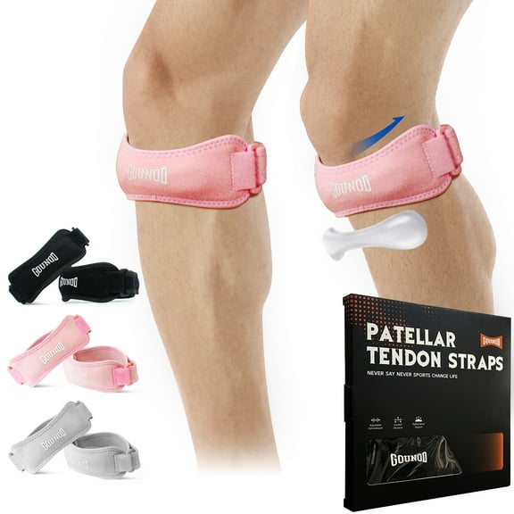 GOUNOD 2 pack Knee Pain Relief & Patella Stabilizer Knee Strap,Patellar Tendon Support Strap for Soccer Running Hiking