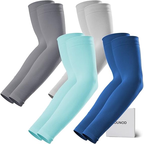 GOUNOD 4 Pairs Golf Sleeves for Sun Protection for Men & Women - Compression Sleeves to Cover Arms Workout Outdoor Sports Running Golf Gardening