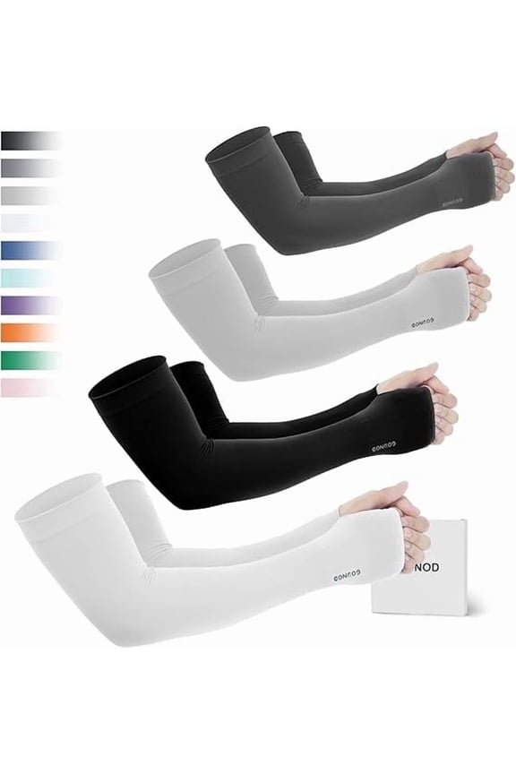 4 Pairs Sleeves to Cover Arms for Women with Thumb Hole - Sun Protection SPF Cooling Driving UV Blocking