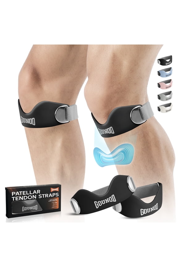 Silicone Patellar Tendon Support Strap 2 pack,Knee Strap for Knee Pain Relief,Patella Band for Basketball,Running, Hiking