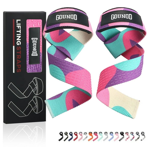 GOUNOD Lifting Straps 2 pack, Neoprene Wrist Straps with Silicone Antideslizante - for Weightlifting Bodybuilding Workout
