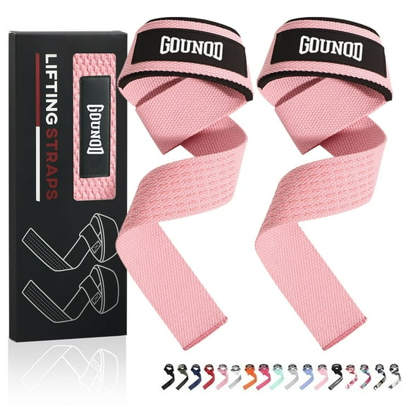 GOUNOD Lifting Straps 2 pack, Neoprene Wrist Straps with Silicone Antideslizante - for Weightlifting Bodybuilding Workout