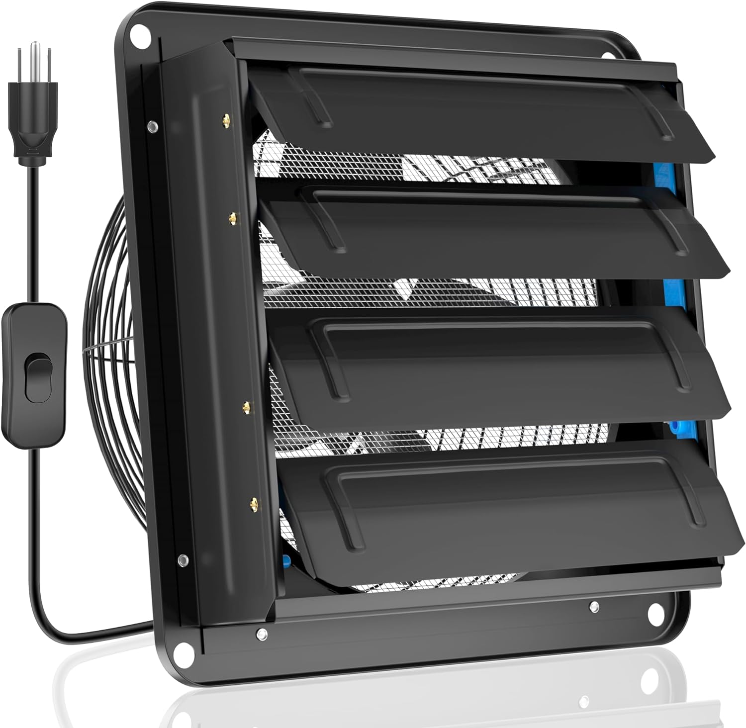 GOURE 14 Inch Shutter Exhaust Fan, 882CFM HighSpeed Vent Fan, 1400RPM