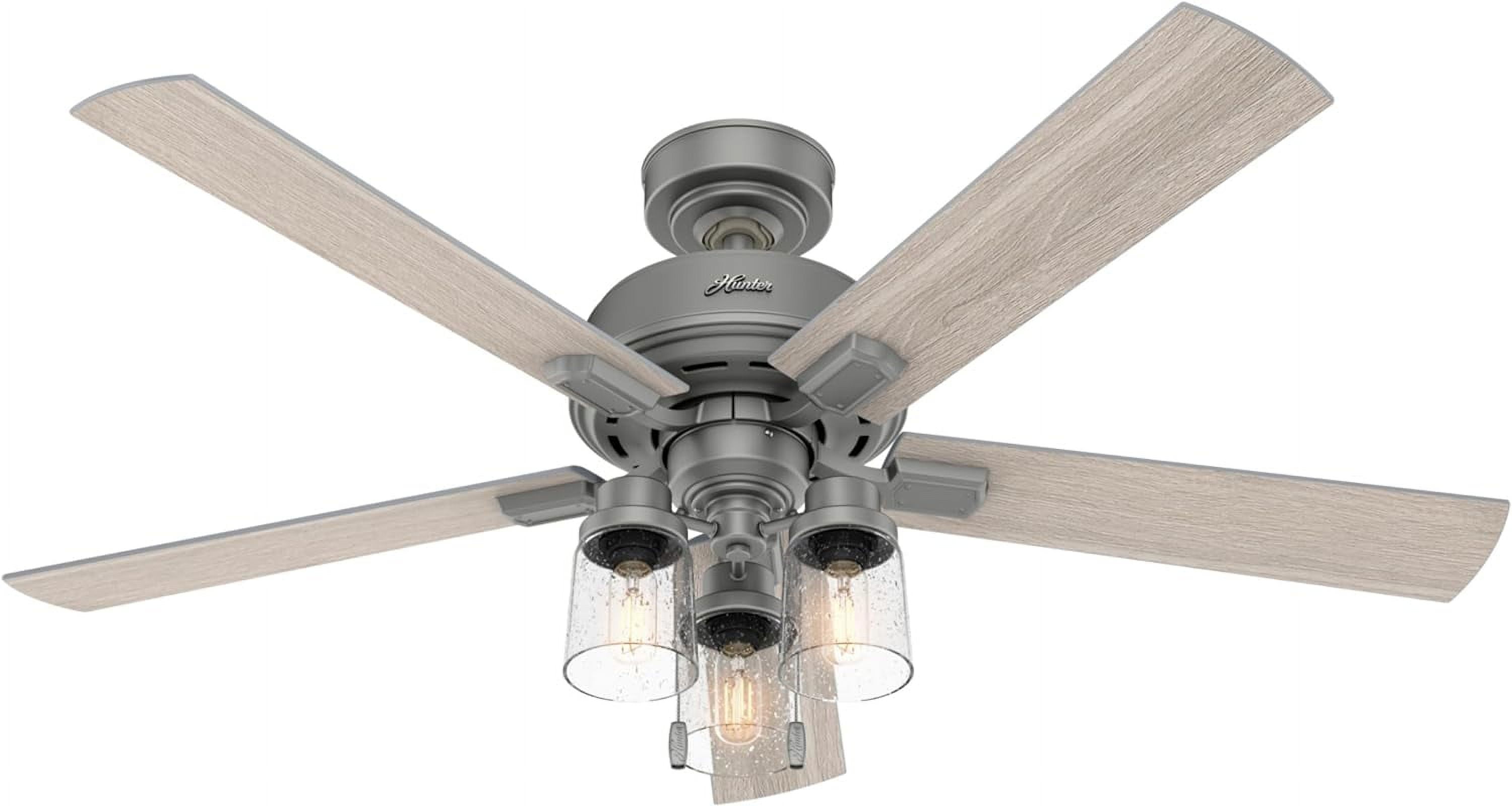 Matte Silver 52" Hartland Low Profile Ceiling Fan with LED Light