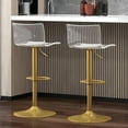 thumbnail image 1 of Acrylic Bar Stools Set of 2, Clear Seat Metal Gold Base Barstools, Adjustable 360° Swivel Modern Bar Stool for Kitchen Island, Dining, Bar, Pub, 1 of 14