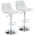thumbnail image 1 of Bar Stools Set of 2, 360° Swivel Square Modern Kitchen Bar Stool with Back, PU Leather Adjustable Height Barstools for Bar, Kitchen Island, Dining, White, 1 of 10