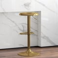 thumbnail image 1 of Metal Bar Stools, Counter Height Adjustable Barstools, Backless 360° Swivel Kitchen Stools for Island, Dining, Bistro, Pub (Gold), 1 of 12