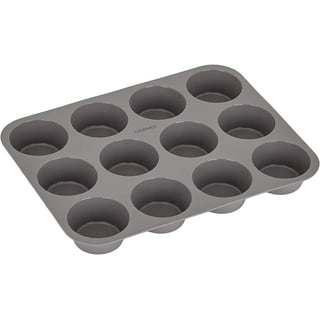 Qucoqpe Kitchen Silicone Muffin Pan - Mini 24 Cup Cupcake Pan Silicone Molds - Mini Muffin Pans Nonstick 24 Muffin Tin - Baking Rubber Tray & Fat Bomb