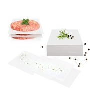 GOURMEO Square Parchment Paper Set for Hamburger - 500 Air Fryer Disposable Liners for Tortilla and Mini Burger - 5.5 x 5.5 in Non-Stick Patty Press Liner for Butcher