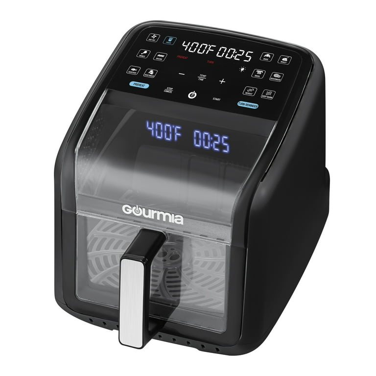 Gourmia Panorama 7-QT Digital Air Fryer w/ Panoramic View, Holographic Display, & 12 Presets, Black, New Gourmia Panorama 7-QT Digital Air Fryer w/ Panoramic View, Holographic Display, & 12 Presets, Black, New