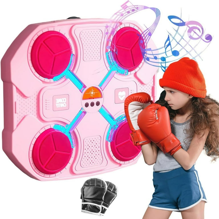 TODOZO Children s Music Boxing Machine Smart Music Boxing Machine Wall Mounted with Boxing Gloves with LED Light Bluetooth Sensor One Punch Boxing Machine for Kids 3 Speeds Walmart