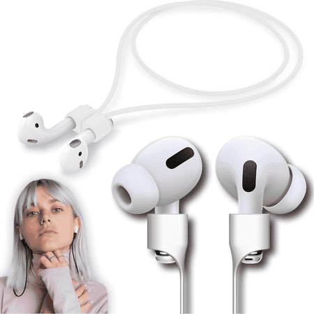 SHEZEMAO Earbuds Strap Anti-Lost Cord Lanyard for Airpods 4th 3rd 2nd Generation Pro 3 2 1 (White)