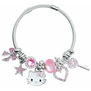GOVSONE Cute Cat Bracelet Adjustable Stainless Steel Bracelet Kawaii Anime Gift for Women